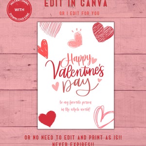 Bearbeitbare Lieblingsperson Valentinstag Kartenvorlage, Papa Tochter Schwester Bruder Mama Papa Freund Valentinstag Download, Digital, Printable