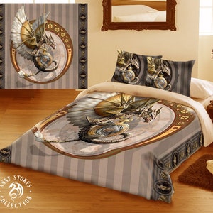 Anne Stokes Bedding - Steampunk Dragon - Steampunk Duvet Cover Set