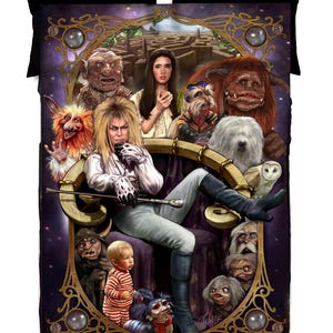 Labyrinth Movie Fleece Blanket | Throw Blanket | Bed Duvet Cover