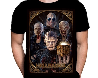 Horror Movie Art - Hellraiser Lemarchands Box - Black Oversized Print Cotton T-Shirt - Terror - Gore - Pinhead - Movie Monsters
