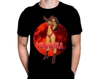Blood Moon Vampirella - Classic Comic Horror Strip - T Shirt