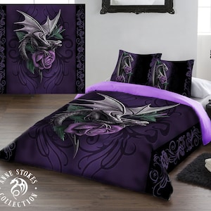 Anne Stokes - Dragon Beauty - Dragon Gothic UK Double / US Twin Duvet Cover Set / Anne Stokes Bedding