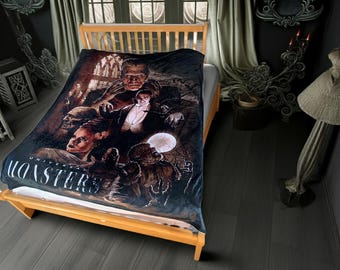 Coperta in pile con motivo film horror - Universal Monsters: - Arazzo/coperta con motivo film horror