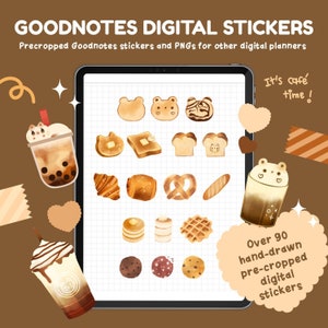 Kawaii Cafe Goodnotes Digital Planner Stickers