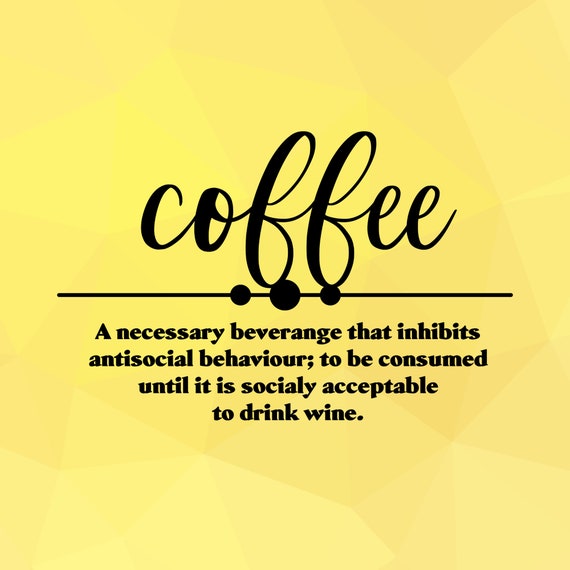 Coffee Dictionary Sign Svg File Coffee Definition Svg Vector Etsy