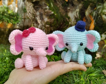 PATTERN : Lovey-Dovey Elephants | Beginner Friendly | Amigurumi / Crochet Pattern in ENG (PDF)