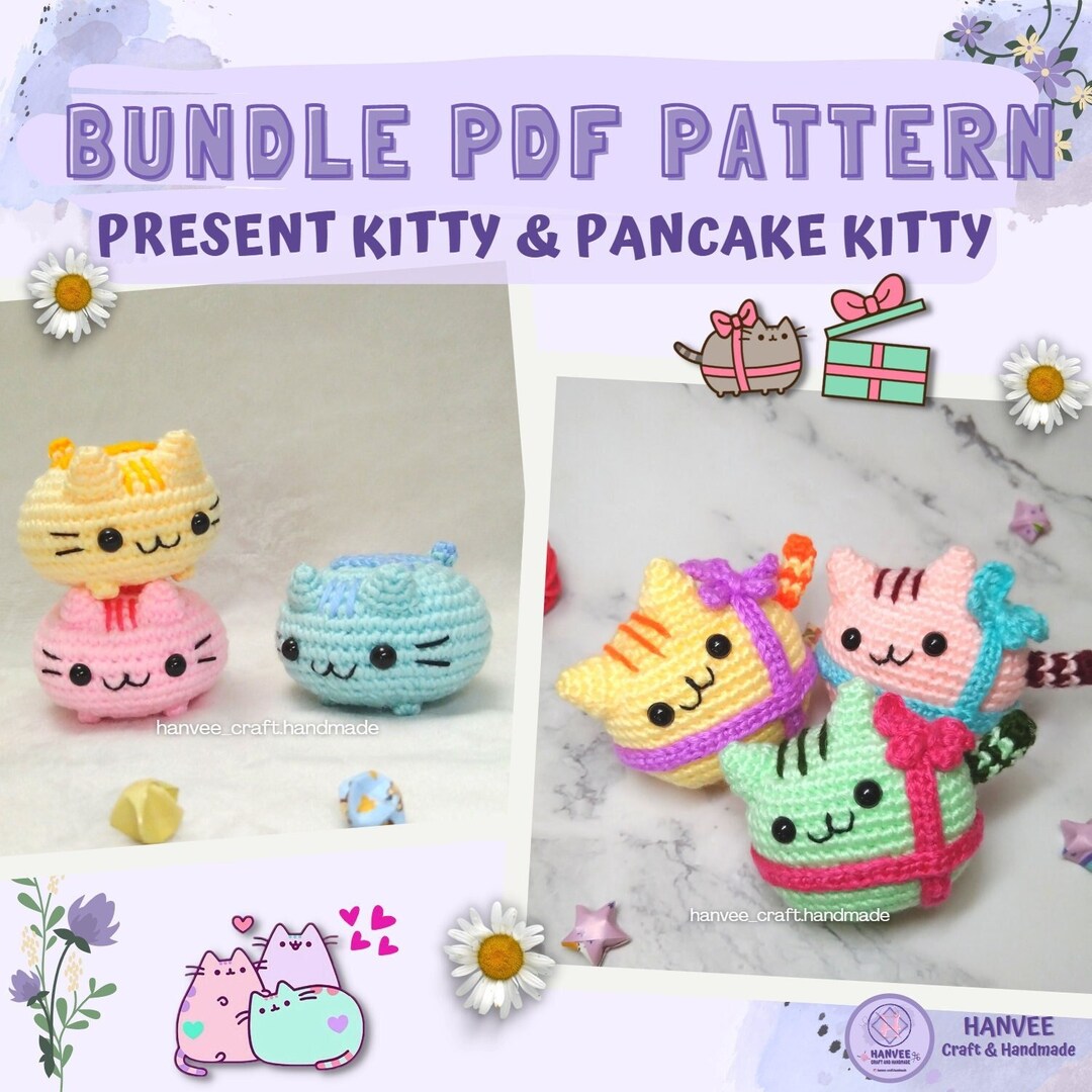 BUNDLE PATTERN Present & Pancake Kitty Beginner Friendly Etsy