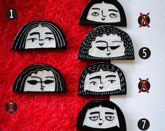 PIN’S HEADS - Sgraffito on porcelain