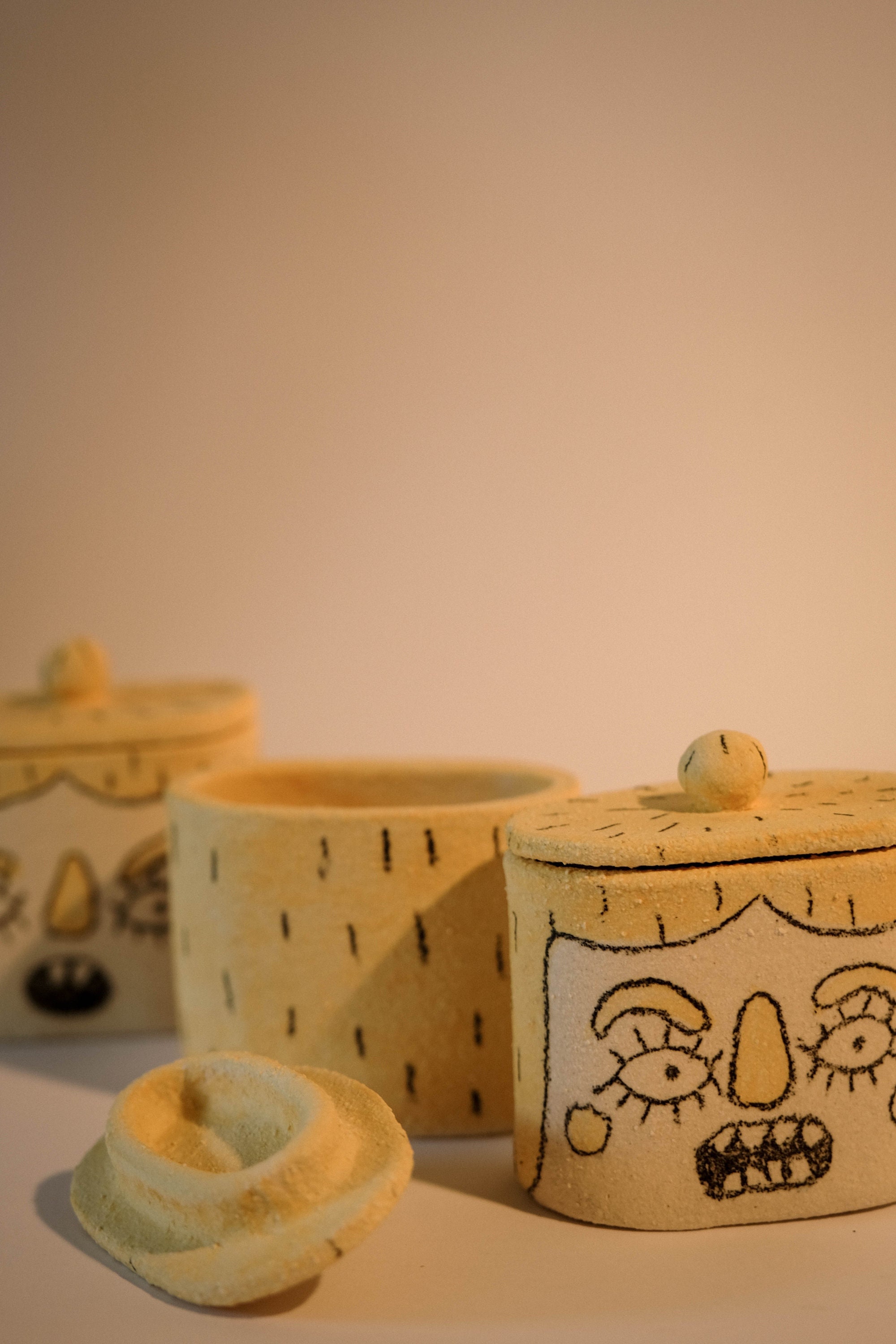 COLORED STONEWARE BOXES - Handmade