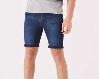 Slim Fit Indigo Denim Shorts: Men's Summer Jean Shorts