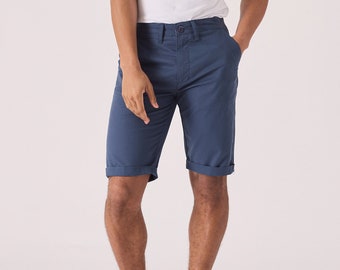 Mens Chino Shorts Slim Fit Stretch Navy | Shorts Men | Gift for Men
