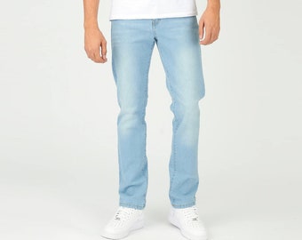 Men Pants Slim Fit Light Blue Wash | New Jeans | Jeans Men | Gifts