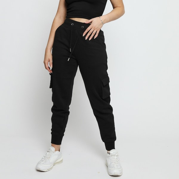 Trousers Women Tapered Pocket Black | Joggers | Cargo Trousers | Gift for Women