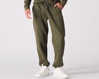 Herren Jogger | Stickerei Detail Trainingsanzug Jogger | Lässiger Khaki Jogger