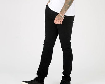 Nudie Jeans Thin Finn Back 2 Black Slim Fit Stretch Organic Denim Nudie Jeans Thin Finn Back 2 Black Slim Fit Stretch Organic Denim