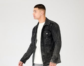 Western Denim Jacket - Black Acid Wash