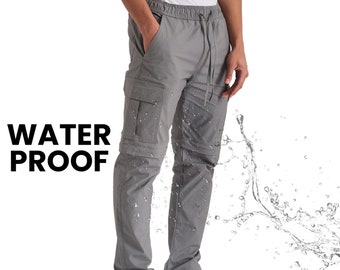 2-in-1 Grey Cargo Pants: Unisex Ripstop Convertible Trousers