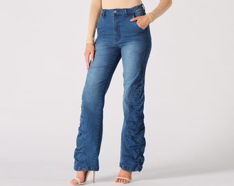 Wide Leg Baggy Pants Mid Blue Wash | High Waisted Jeans | Baggy Jeans Women | | Y2k Streetwear | Baggy Denim Jeans | Gift For Her