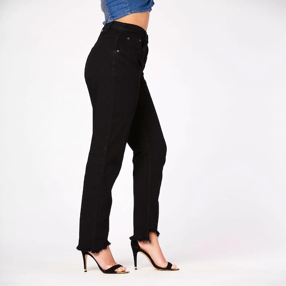 Jeans for Women Trendy Frayed Hem Denim Black Womens Pants New Jeans