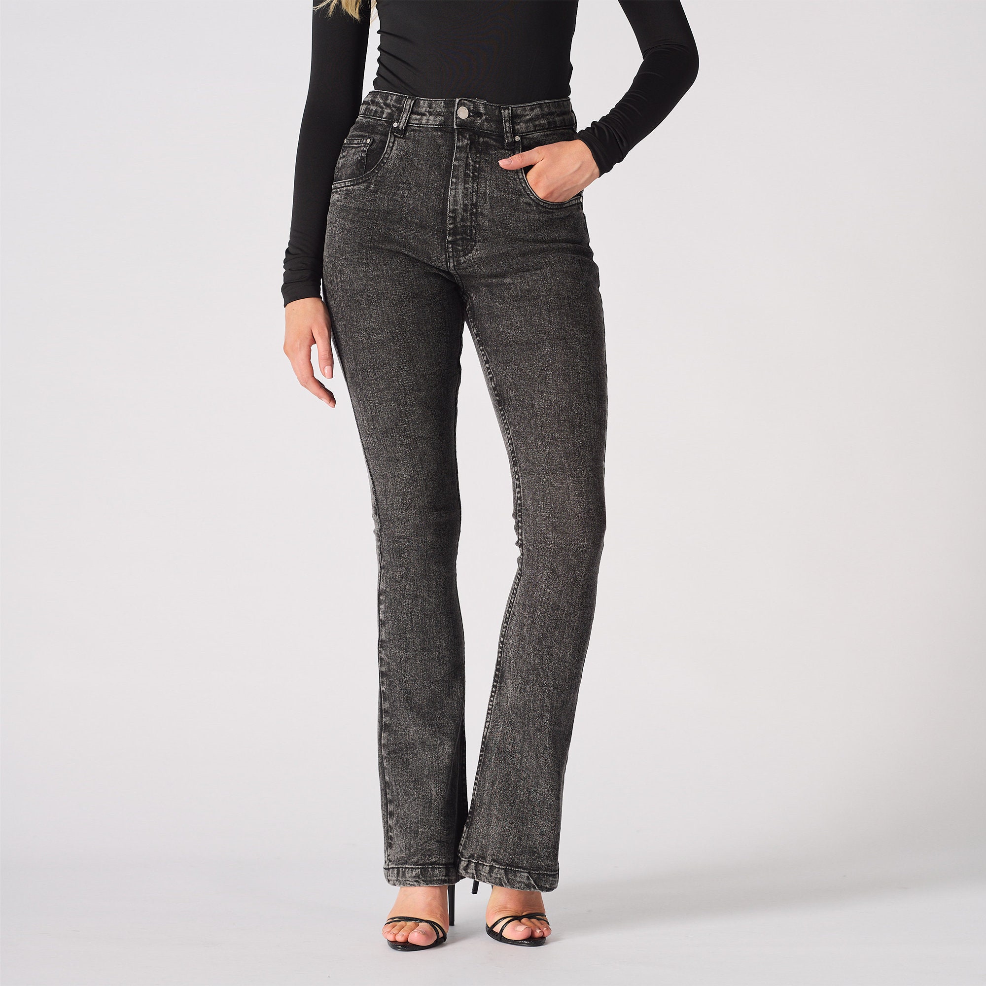 Acid wash hotsell flare pants