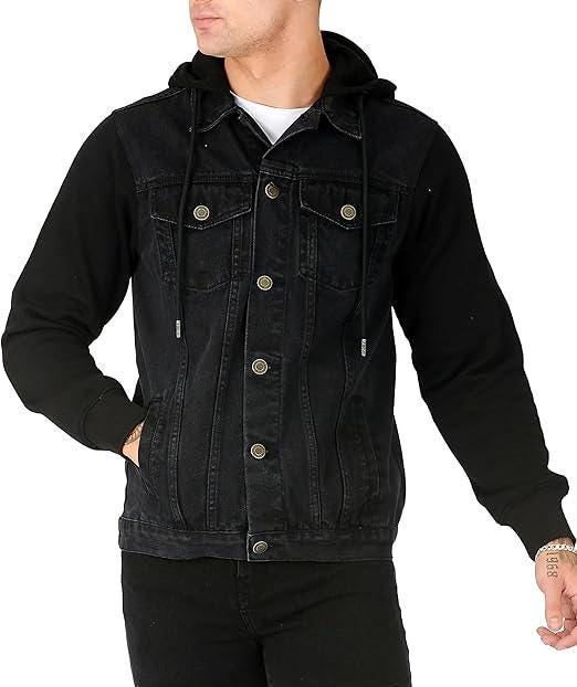 Hooded Denim Jacket Men 3 Colors Denim Jacket Fleece Wash Denim Jacket Hooded Jean Jacket for Men Denim Jacket Men Men s Jacket Etsy UK