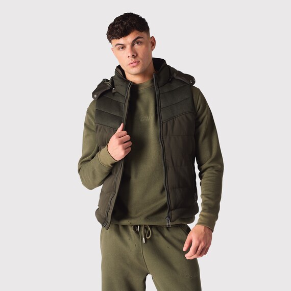 Vest Men Vintage Padded Jacket Sleeveless Green Puffer Jacket Mens Down Vest Winter Vest Padded Jacket Men Zip up Sleeveless Vest Etsy UK