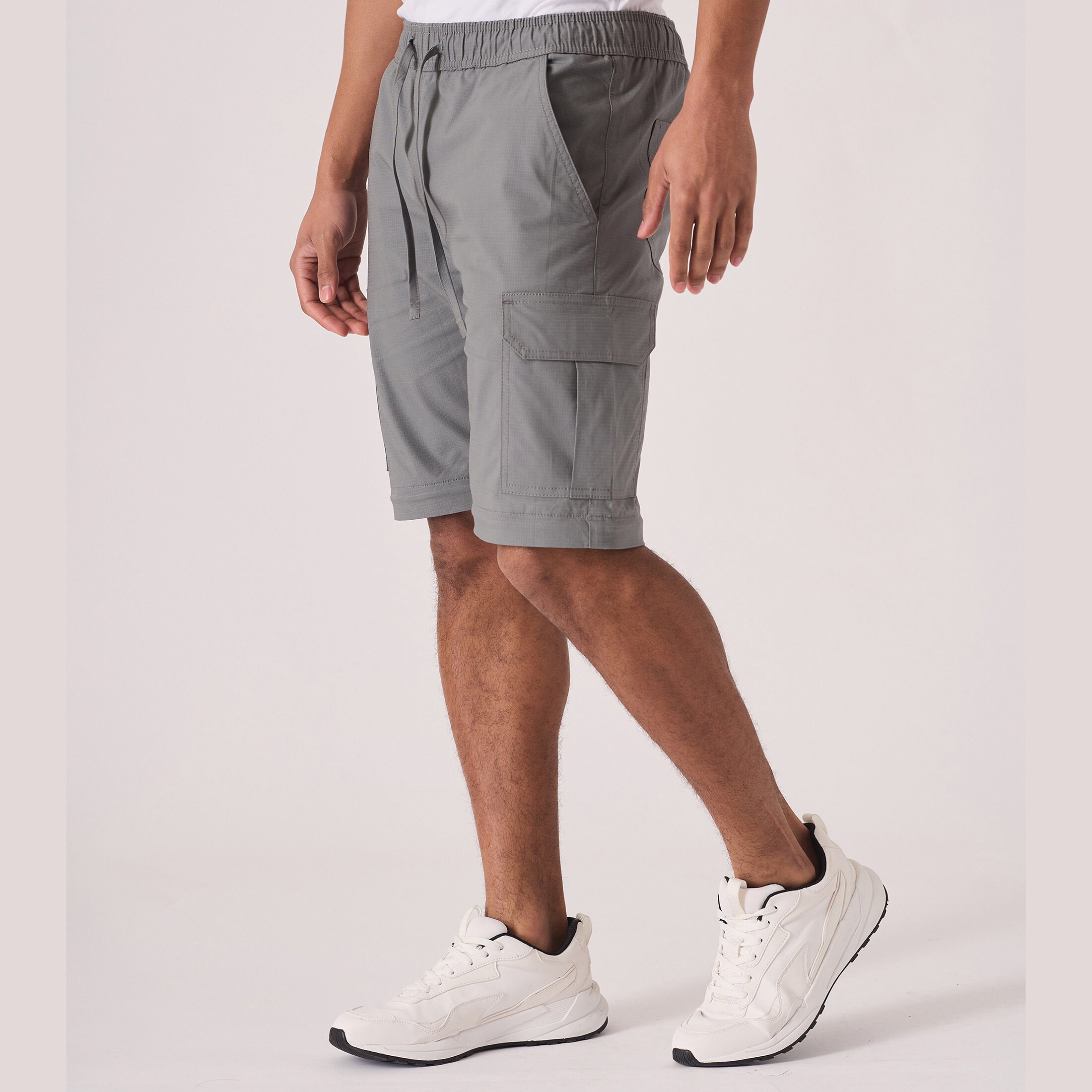 [TREEMINGBIRD] ★ Sweat Cargo Shorts (Gray) Men's Ripstop Cargo Shorts: Lightweight & Durable | Treezyn