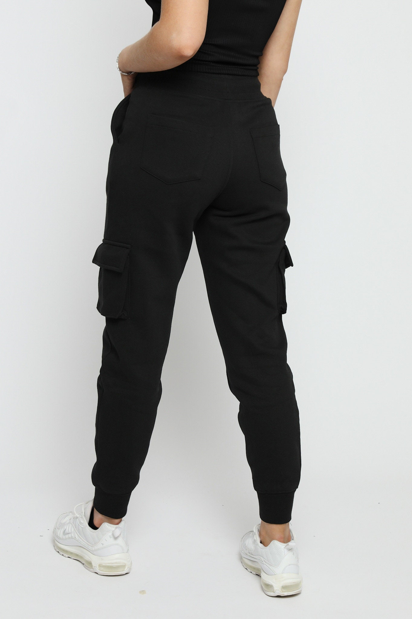 Trousers Women Tapered Pocket Black Joggers Cargo Trousers Gift for Women -   Canada