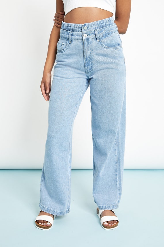 D JEANS Womens Stretch Capri Jeans Size 16 W Light Wash Blue Denim High  Rise