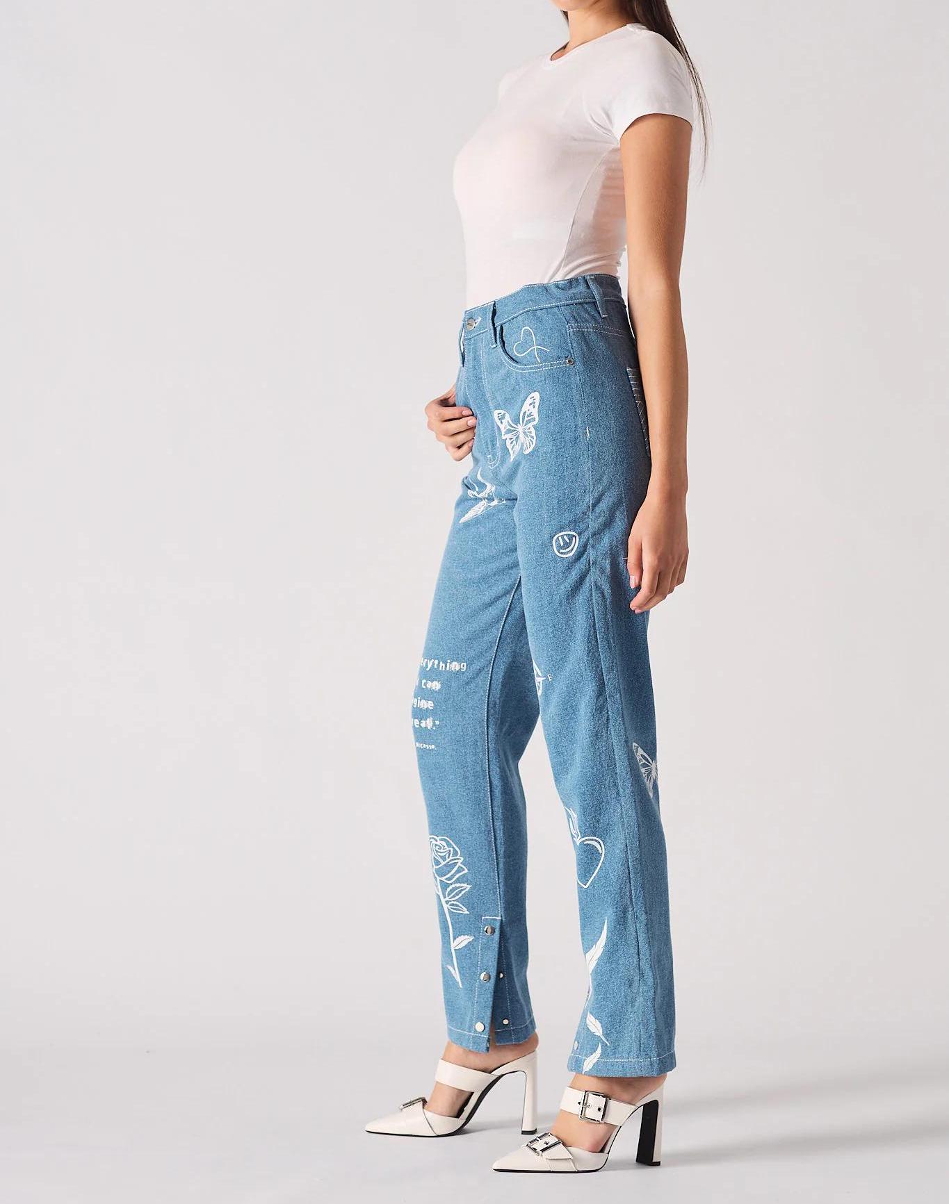 パンツ ^Dunst^ ESSENTIAL STRAIGHT JEANS LIGHT BLUE UDPA4C204B1 Mid Rise Straight Leg Detail Jeans In Light Blue Denim | EGO
