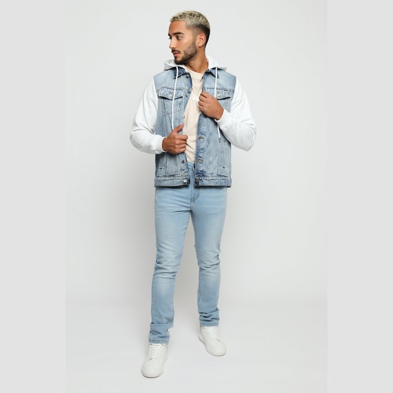 Jersey Sleeve Hooded Denim Jacket | Primark