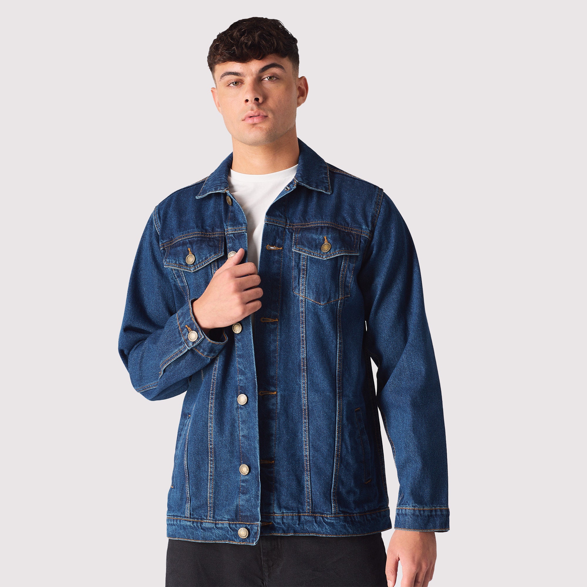 Jacket For Men | Western Denim Jacket Mid Blue | Denim Jacket | Jean Jacket | Gift for Him