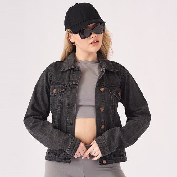 Vintage Explorer Women's Black Jeans Jacket | Black Wash