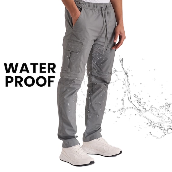 2-in-1 Grey Cargo Pants: Unisex Ripstop Convertible Trousers