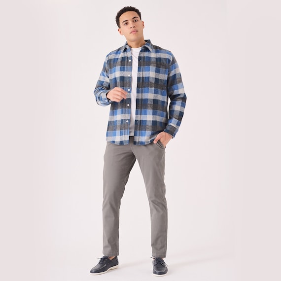 Deals Under 10 Dollars Lightning Deals of Today Flannel Shirt for Men  Fashion Long Sleeve Button Down Lapel Classic Plaid Shirts Casual Regular  Fit Jacket with Pocket at  Men's Clothing store