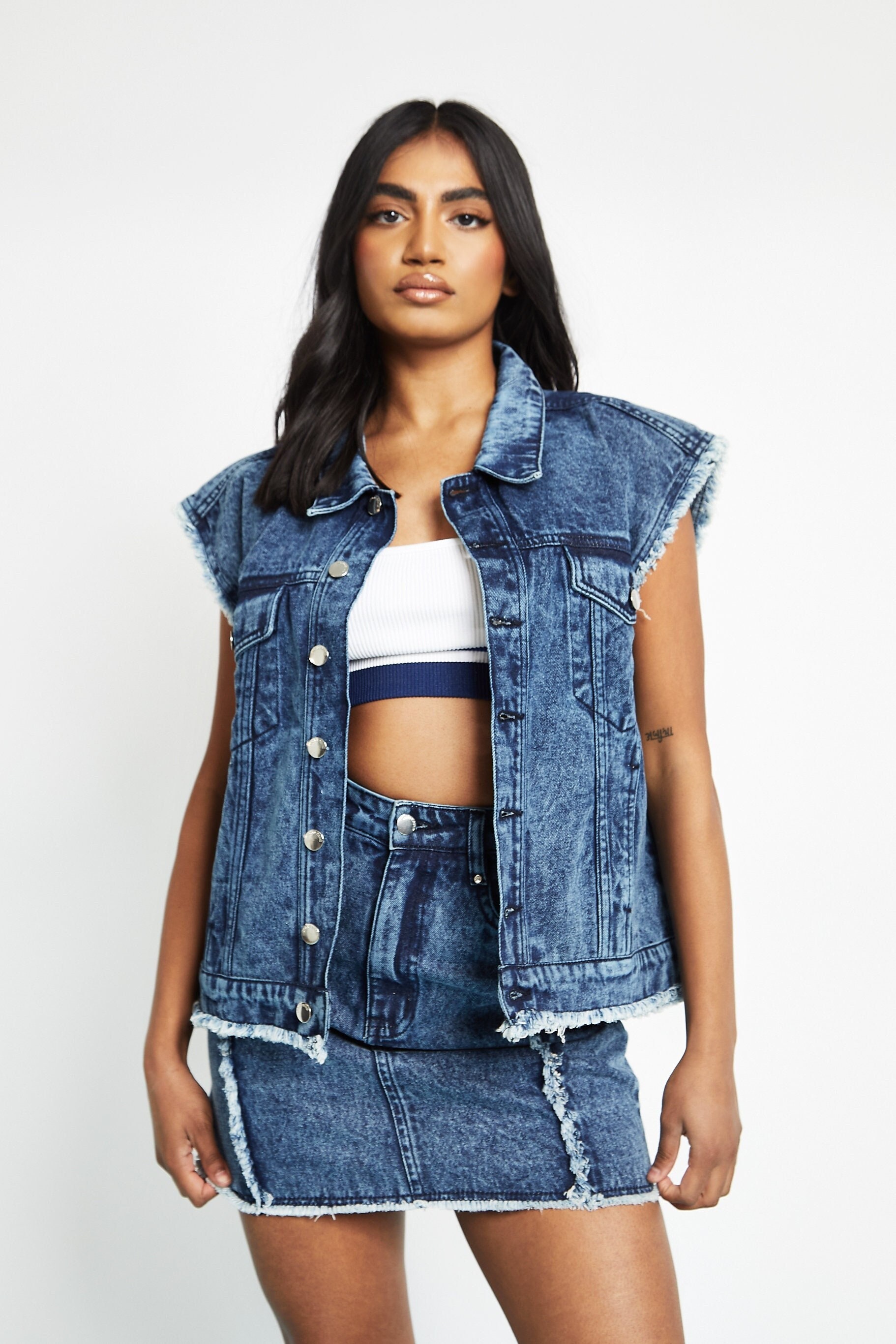 Sleeveless Denim Jacket - Etsy