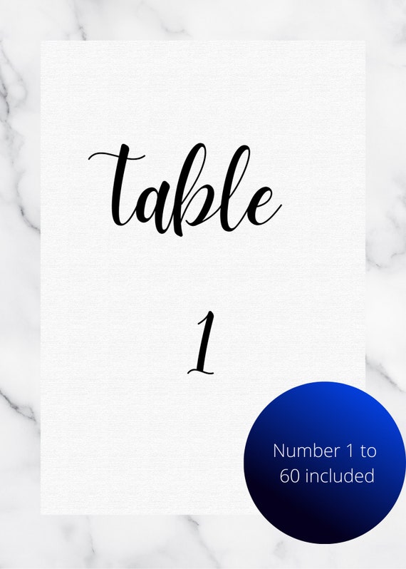 Table Numbers Printable Table Numbers Wedding Table Numbers Etsy UK