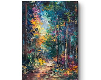 Canvas for Home Decor, Wall Art, Gift for Art Enthusiasts, Enchanted Forest Canvas, Abstract Nature Art, Digital Painting, Nature Landscape