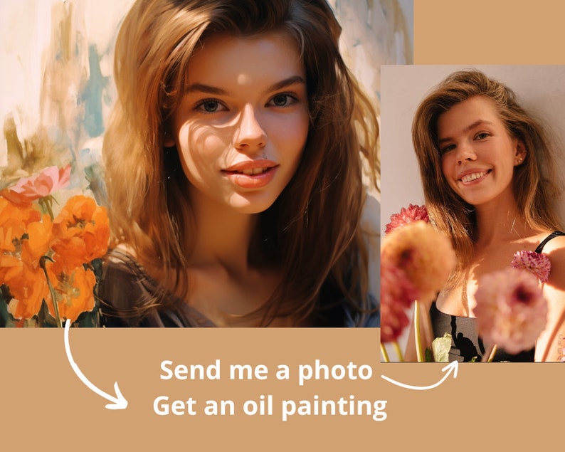 Сustom oil painting portrait from photo, custom illustration, personalized photo, photo illustration, personalized portrait, gift idea image 4