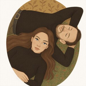 Stylish Digital Portrait from Photo | Custom Illustrated Portrait | Minimalist Art Style | Family, Couple, Pet Drawing | Digital Download