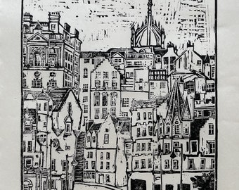 Edinburgh Linoprint: Limited Edition Scottish Art Souvenir