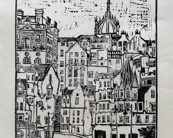 Linoprint: Edinburgh