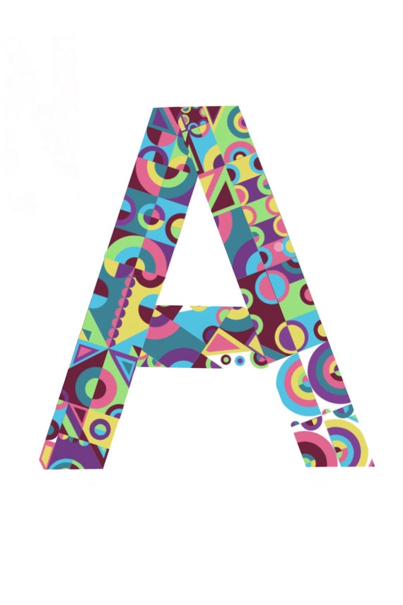 Geometric A Shape Decorative Name Letter Art Etsy