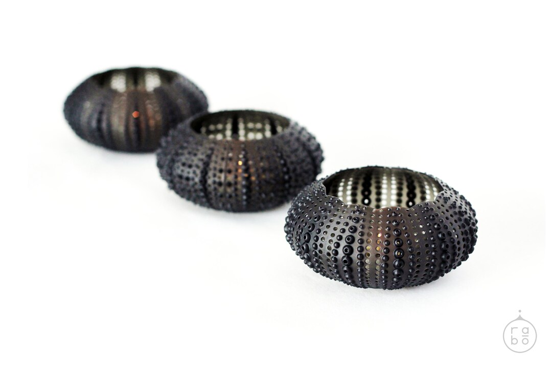 SEA URCHIN SHELL Design Candle Holder 3D Printed Nautical Decor Ocean