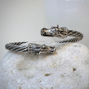 Unisex Silver Dragon Bracelet, Antique SilverAsian Bracelet Brass Cuff for Women Men, Gift for Him Her, Men&#39;s Bracelet, Couple&#39;s Jewelry