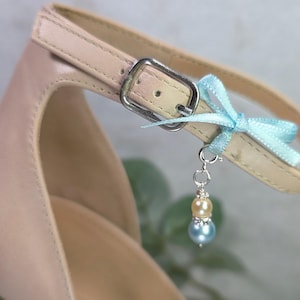 Something Blue Bridal Charm: Sterling Silver Pearl Bouquet Charm