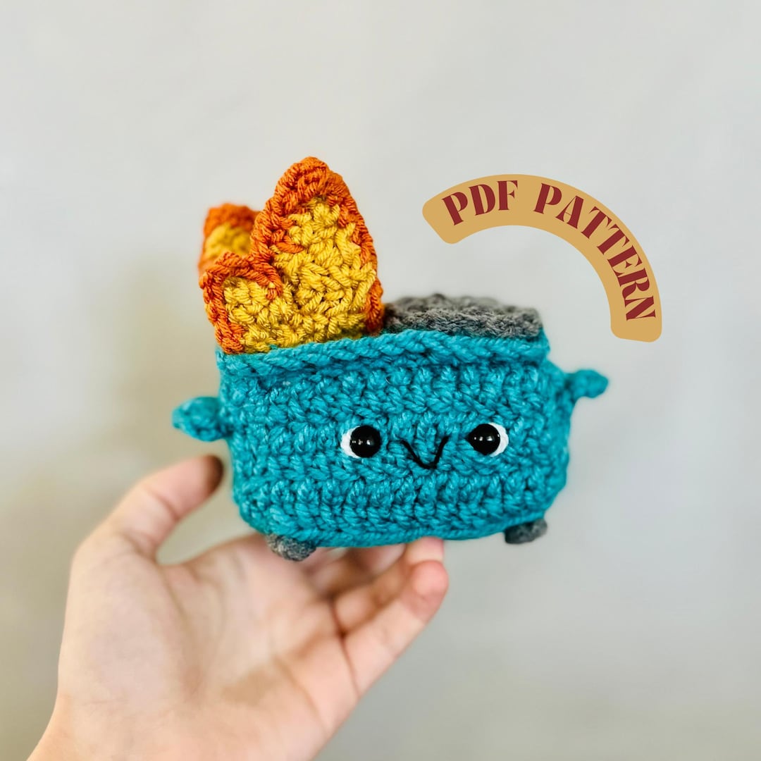 Dumpster Fire Crochet Pattern / Emotional Support Dumpster Fire / PDF Dumpster Fire Crochet Pattern / Emotional Support Dumpster Fire / PDF