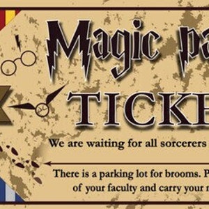 Magical Wizard Train Ticket Party Invite