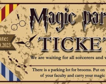 Magical Wizard Train Ticket Party Invite