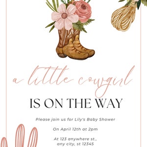 Cowboy/Cowgirl on the Way Baby Shower Invite